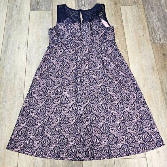 Motherhood Maternity Gender Reveal Lace Overlay Sleeveless Dress Women's Small - Picture 13 of 16